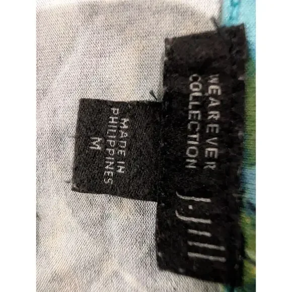 J.Jill Wearever Shirt Blouse Cottagecore * Women's Size Medium Blue Floral Tunic - Picture 6 of 12